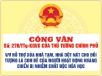 Công văn số: 270/TTg-KGVX của Thủ tướng Chính phủ về việc hỗ trợ xóa nhà tạm, nhà dột nát cho đối tượng là con đẻ của người hoạt động kháng chiến bị nhiễm chất độc hóa học