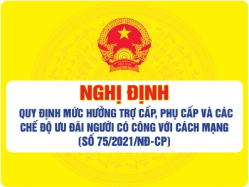 Nghị định số 75/2021/NĐ-CP của Chính phủ: Quy định mức hưởng trợ cấp, phụ cấp và các chế độ ưu đãi người có công với cách mạng